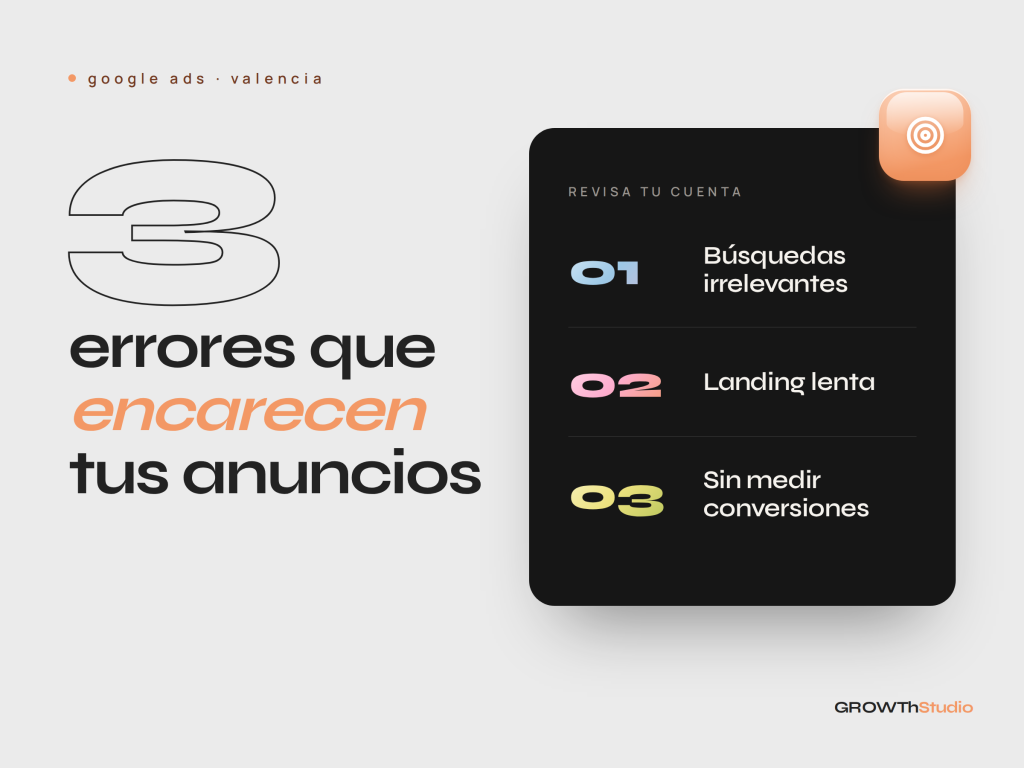 Gráfico de costes al alza en una cuenta publicitaria, ilustrando errores comunes en Google Ads